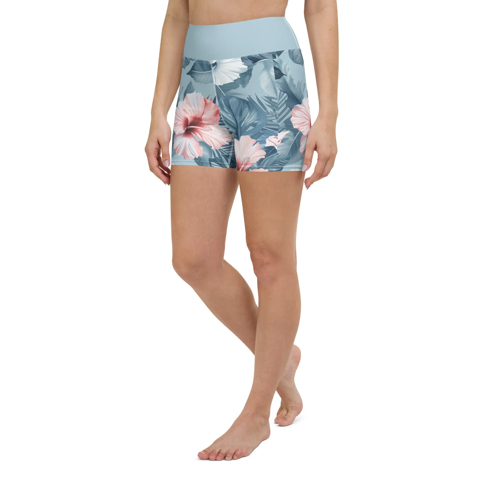 Yoga Shorts Summer Hibiscus